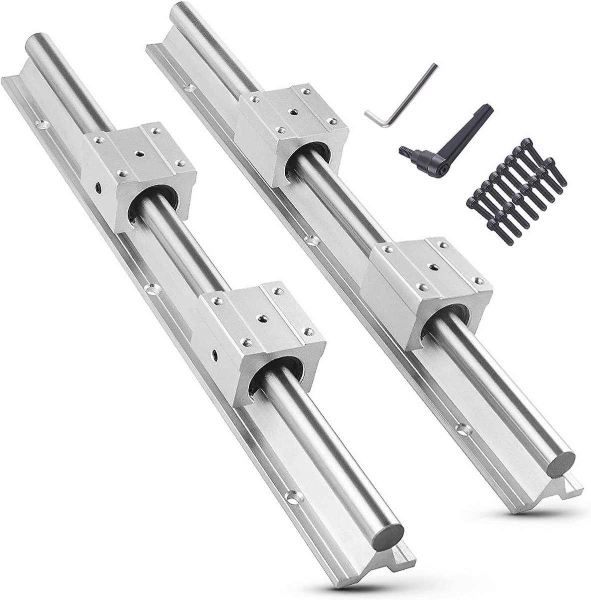 Lineaire Geleiderailset SBR12 - 600mm - Roestvrij Staal met Glijblokken voor CNC Machines