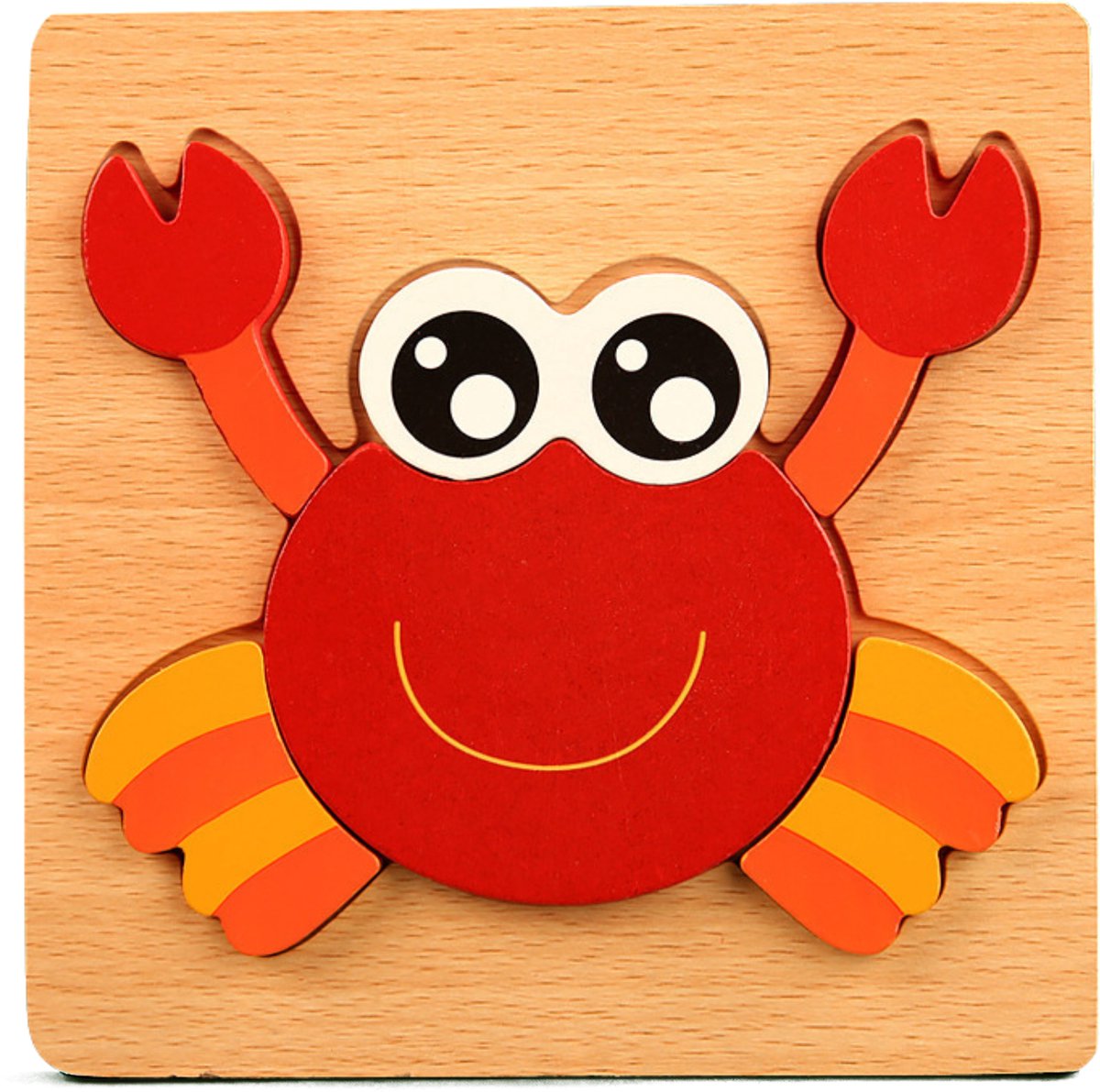 Ainy Montessori 3D legpuzzels- dieren rode krab - educatief speelgoed voor motoriek en vormherkenning - geschikt voor peuters en kleuters van 1 tot 4 Jaar - Ideaal puzzel kindercadeau voor meisjes en jongens