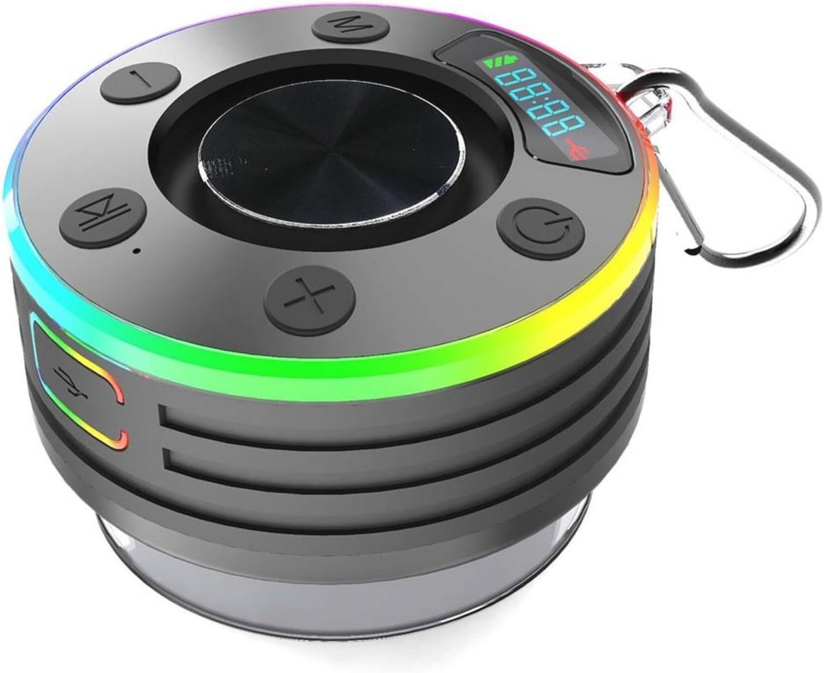 Draadloze Bluetooth Doucheluidspreker - IPX7 Waterdicht met FM-Radio en LED-Display