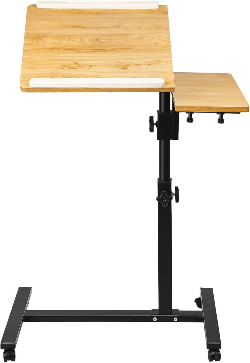 Verstelbare Laptoptafel met Wielen – Ideaal voor Woonkamer en Kantoor