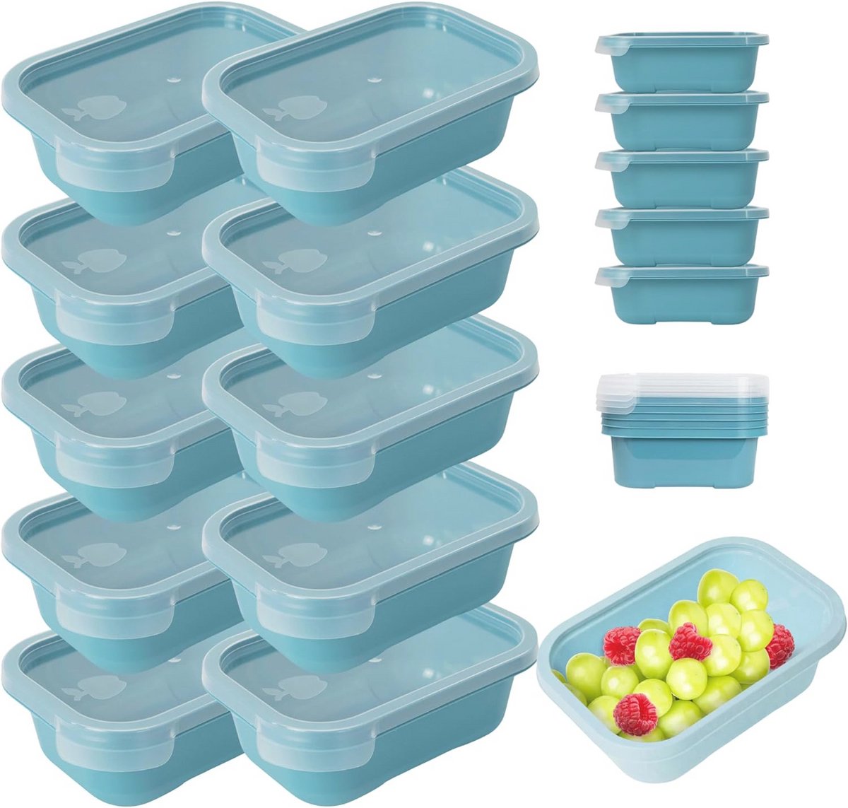 Luchtdichte voedselcontainers voor levensmiddelen - 10 stuks (500 ml) - Magnetron- en vaatwasmachinebestendig