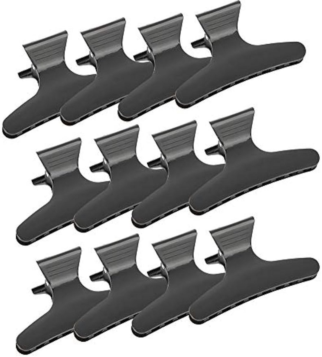 Zwarte Vlinderhaarspelden 12 Stuks - Antislip Haaraccessoires voor Vrouwen