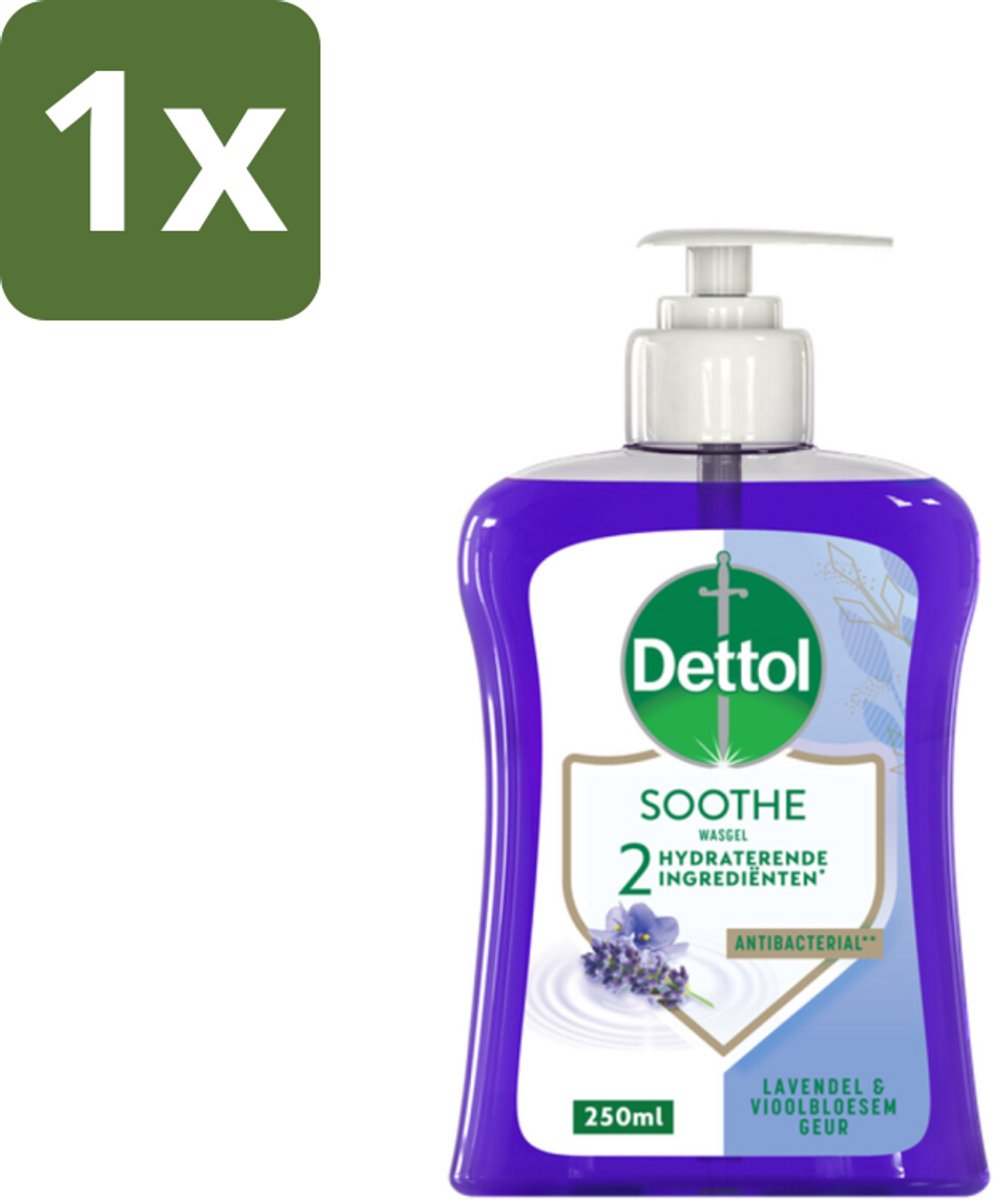 1 x Dettol - Handzeep - Soothe - Lavendel & Vioolbloesem - 250 ml - Handzeep - Antibacterieel - Handverzorging - Lavendel - Vioolbloesem