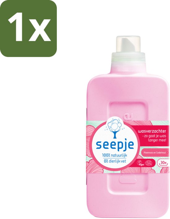 Seepje - Wasverzachter - Geurige Verzorging - Pioenroos en Cederhout - 30 Wasbeurten - 750 ml - 1 stuk