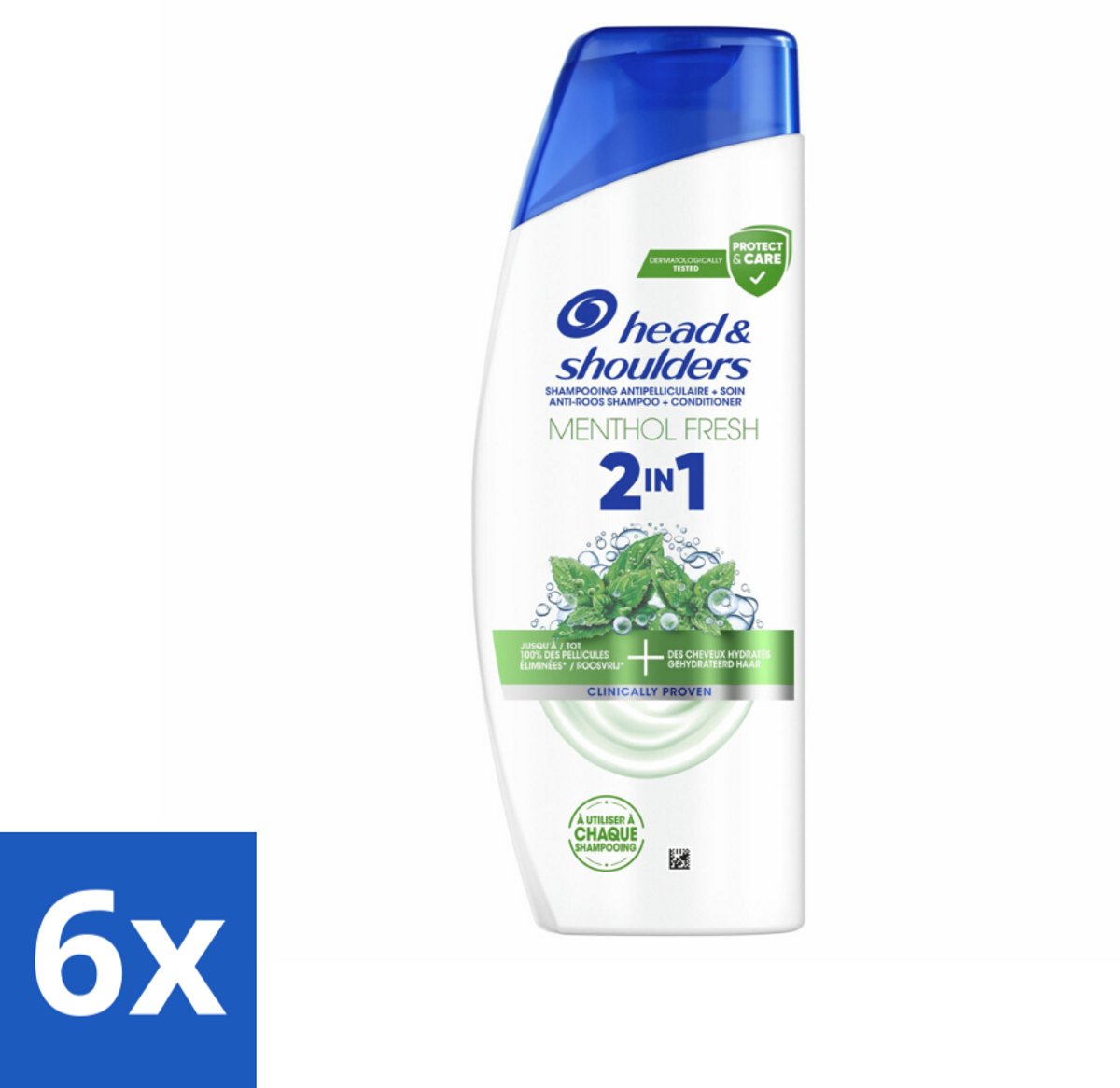 Head & Shoulders – 2-in-1 – Menthol Fresh – 300 ml - Voordeelverpakking - 6 stuks