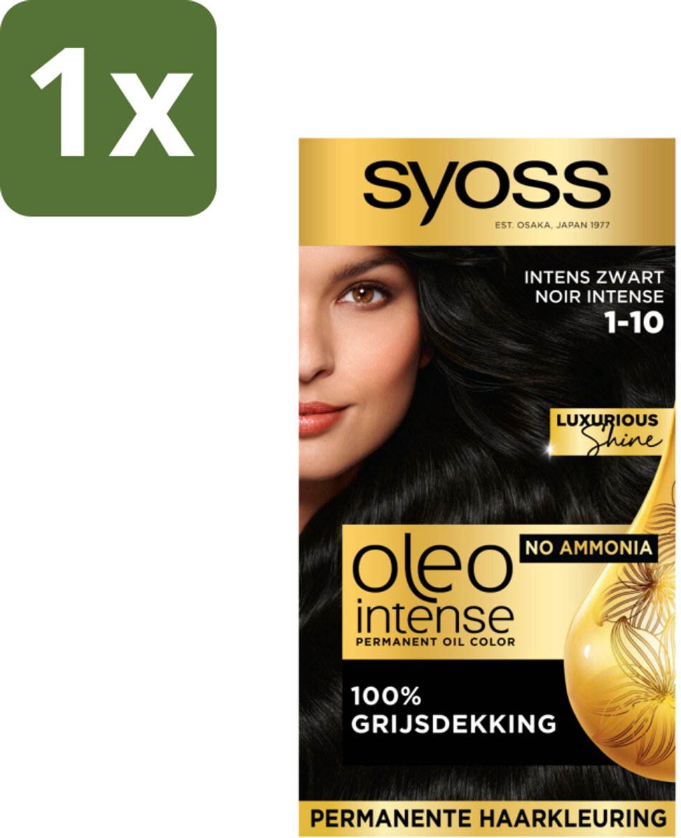 Syoss Oleo Intense - Haarverf - 1-10 - Intens Zwart - 115ml