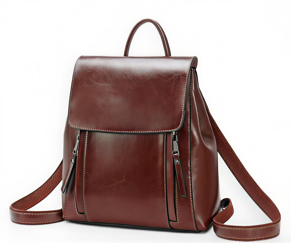 Rugzak en Schoudertas van Imitatieleer voor Dames – Schooltas, Laptoptas, Messenger Bag, Handtas, Reistas, Werk- en Studietas, Dames Tas voor Dagelijks Gebruik – Bruin
