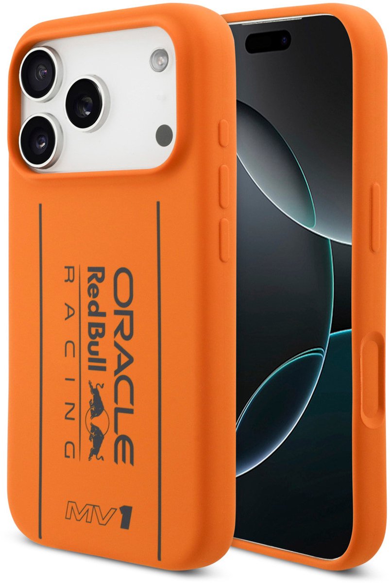 Red Bull Racing Back Cover Case - iPhone 17 Pro - Oranje - Schokabsorberend - Liquid Silicone