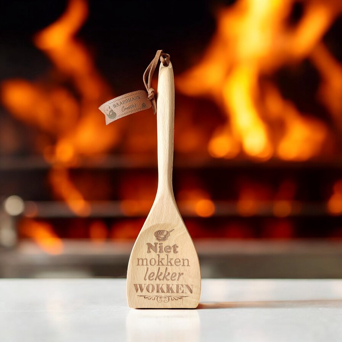 Baardmans Creaties - Luxe plantaardig geoliede spaan beuken “Mokken en wokken”
