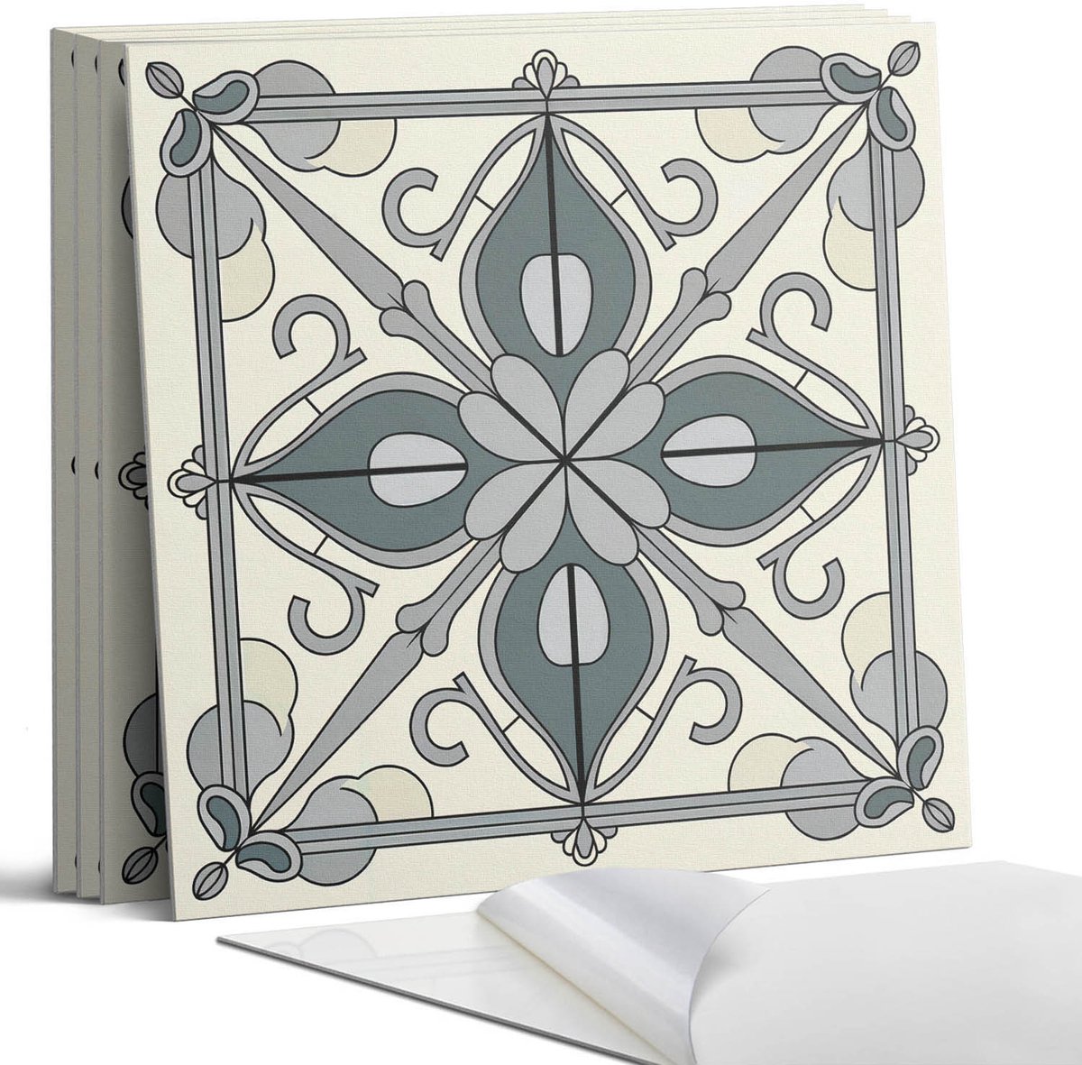 Coloray Wandpanelen Zelfklevend - Bloemenpatroon met versieringen Zelfklevende Wandpanelen