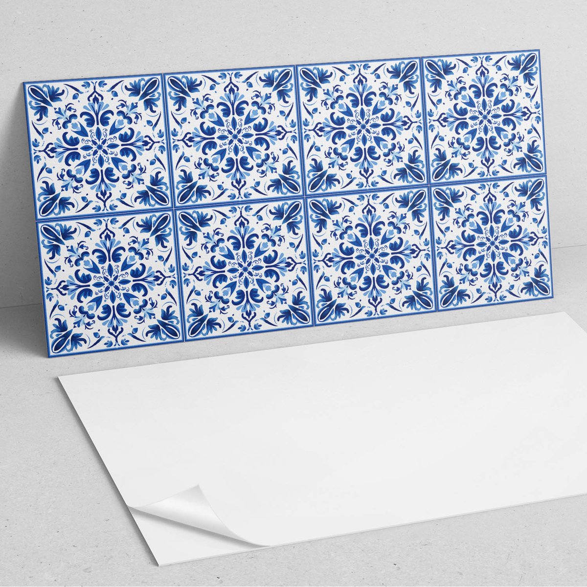 Coloray Wandpanelen Zelfklevend - Bloemenpatroon in symmetrie PVC Wandpaneel - 100 cm x 50