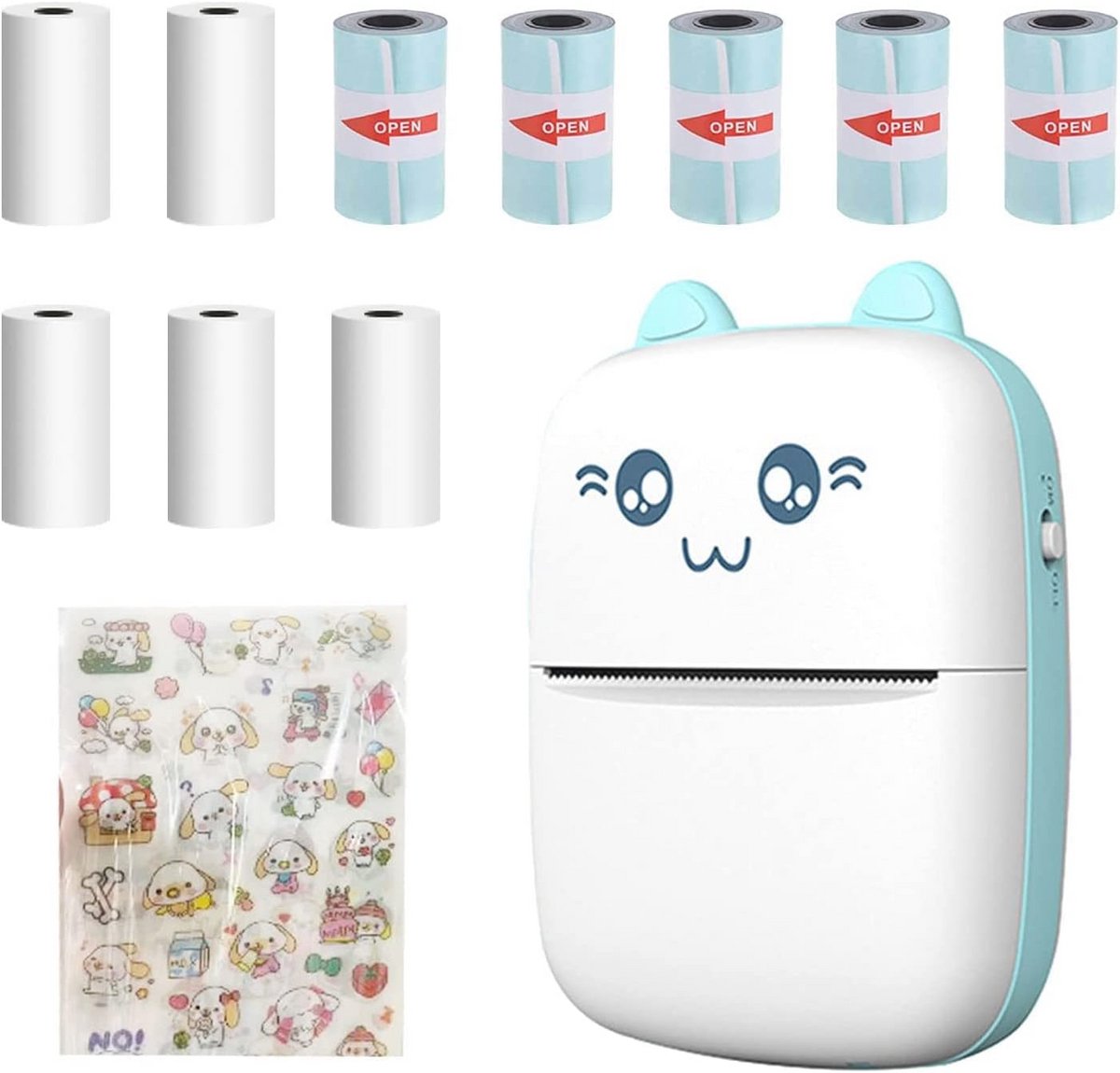 CDIYTOOL Mini Pocket Printer, Draagbare Bluetooth Draadloze Papier Fotoprinter Label Printer Thermisch Afdrukken USB met Thermisch Papier/Zelfklevend Thermisch Papier voor Dagboek Creatie Cadeau