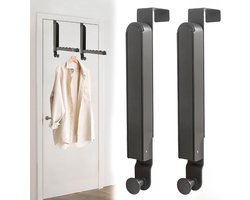 Allecta - Inklapbare deurkapstok 2 stuks voor kleerhangers - opvouwbaar en uittrekbaar