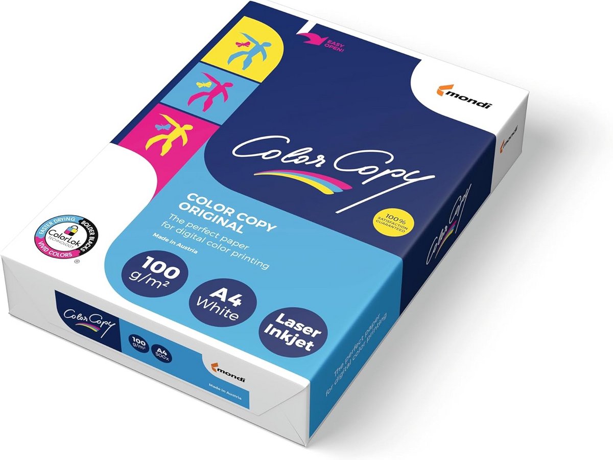 Kleurenkopieerpapier A4 100g/m² - 500 Vel voor Digitale Kleurenlasers