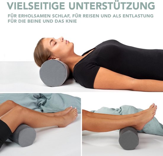 Ergonomisch Nekrol Kussen van Visco-Schuim voor Nek, Knie en Yoga - Ø 15 x 40 cm — afbeelding 5