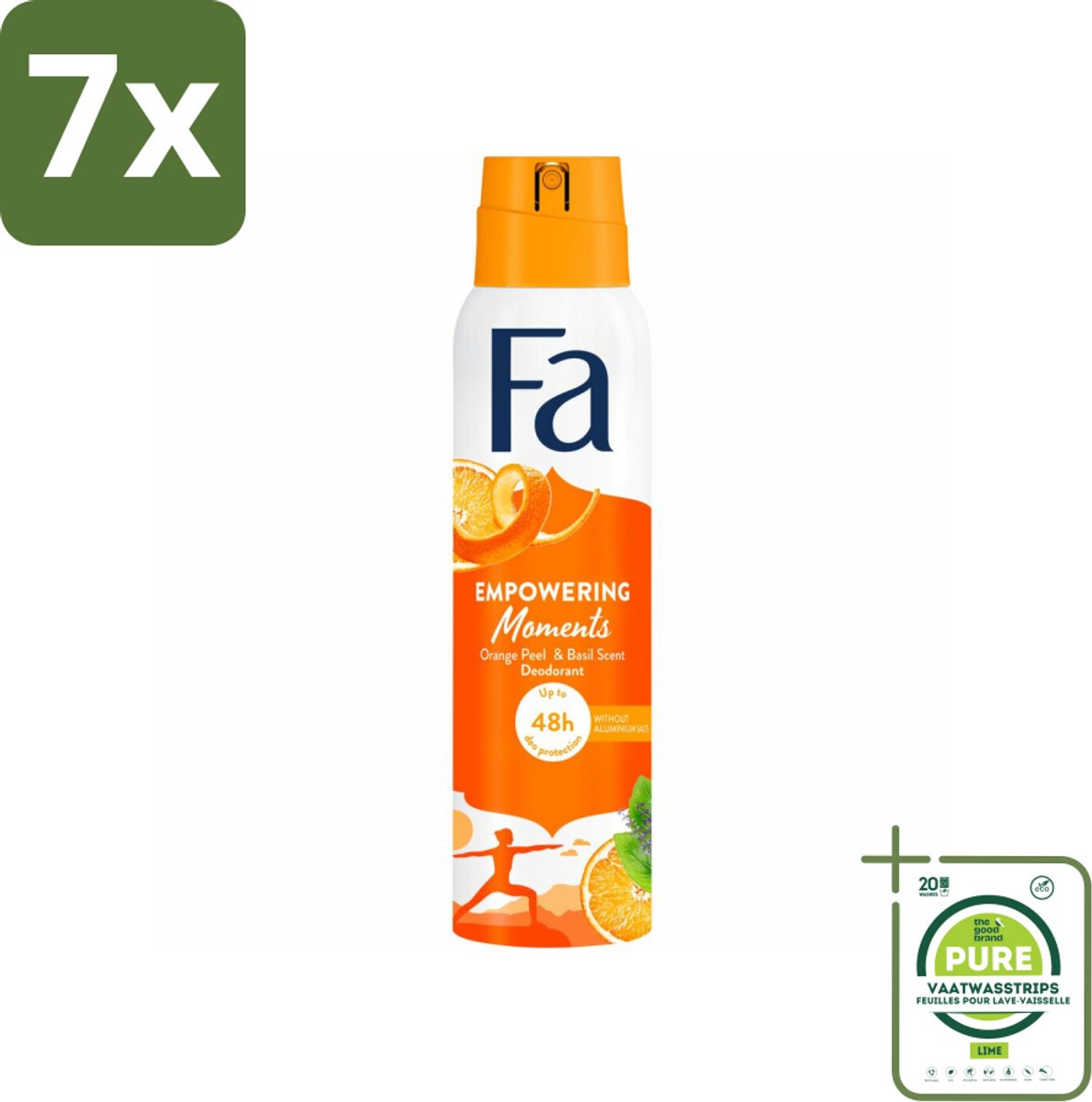 7 x Fa – Deodorant Spray – Empowering Moments – 150 ml - Grootverpakking - Deodorant Spray - Geur - Zweet - Geurige Deodorant - Frisheid