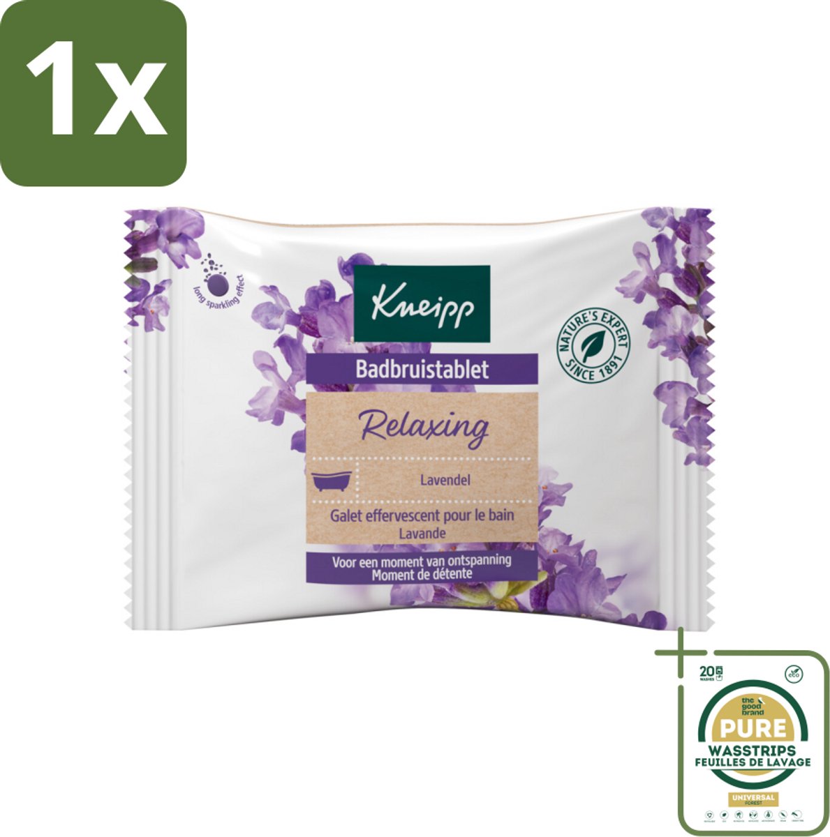 1 x Kneipp - Badbruistablet - Lavendel- Badbruistablet Lavendel - Ontspanning - Stressvermindering - Rust - Natuurlijke Geur