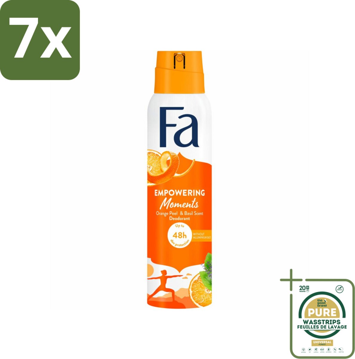 7 x Fa – Deodorant Spray – Empowering Moments – 150 ml - Grootverpakking - Deodorant Spray - Zweetvermindering - Geur - Frisheid - Antiirritatie