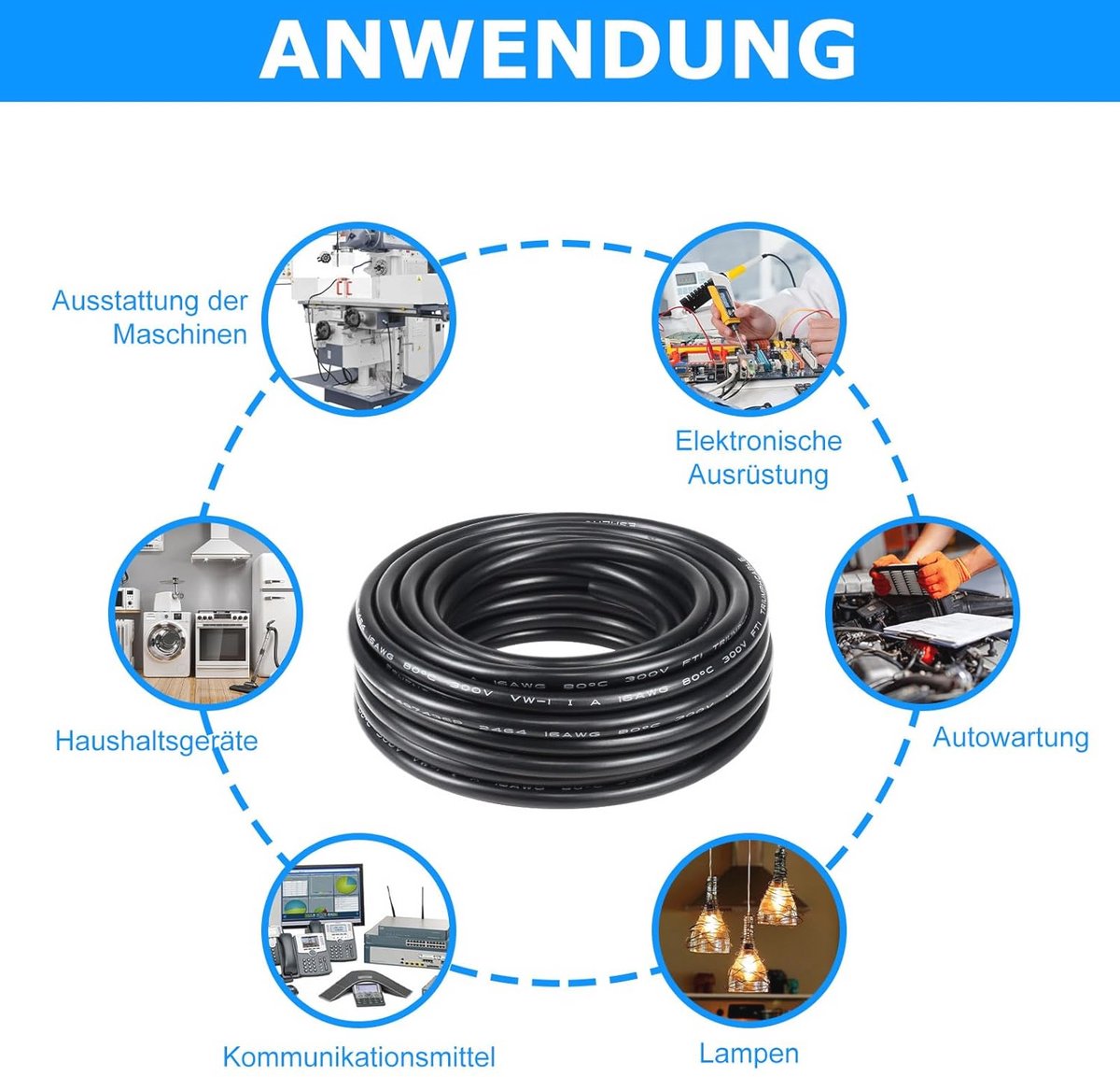 5 meter 22 AWG elektrische draad 2 x 0,3 mm² - Flexibele stroomkabel voor LED, elektronica en meer