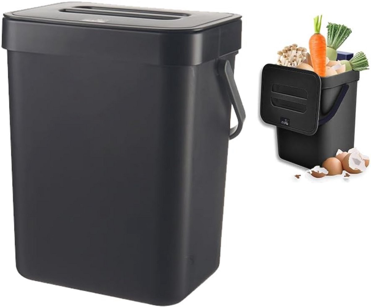 Biologische Afvalemmer Keuken 3 Liter - Compostemmer voor Huis en Tuin