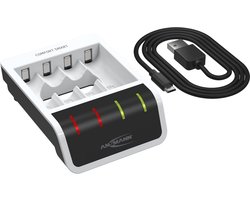 Caricabatterie per batterie NiMH AA o AAA - Ricarica automatica con monitoraggio singolo e modalità repair