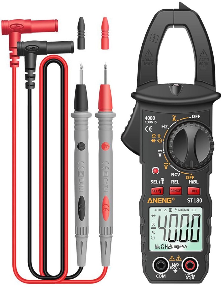 Digitale Stroomtangentester Multimeter - 4000 Tellingen, AC/DC Metingen, Nauwkeurige Tangmeter