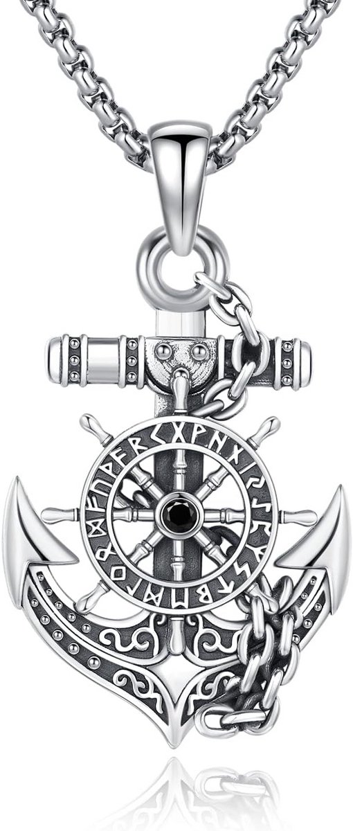 Sterling Zilveren Ankerhalsketting voor Heren en Jongens - Nautisch Sieraad