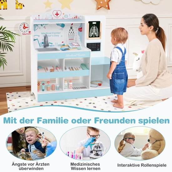 Kit Vétérinaire Enfant 24 Pièces – Blouse, Stéthoscope, Chien Sonore Et Roulant, Sac De Transport – Jeu De Rôle Dès 3 Ans