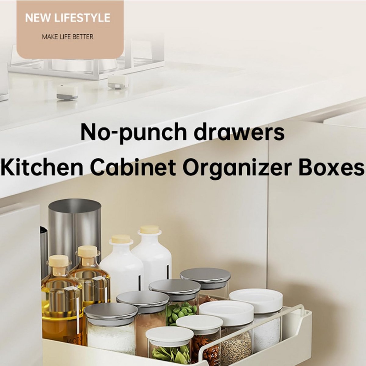 Uitschuifbare Kast Organizer Met Damping - Keuken & Badkamer Opbergrek Zonder Boren
