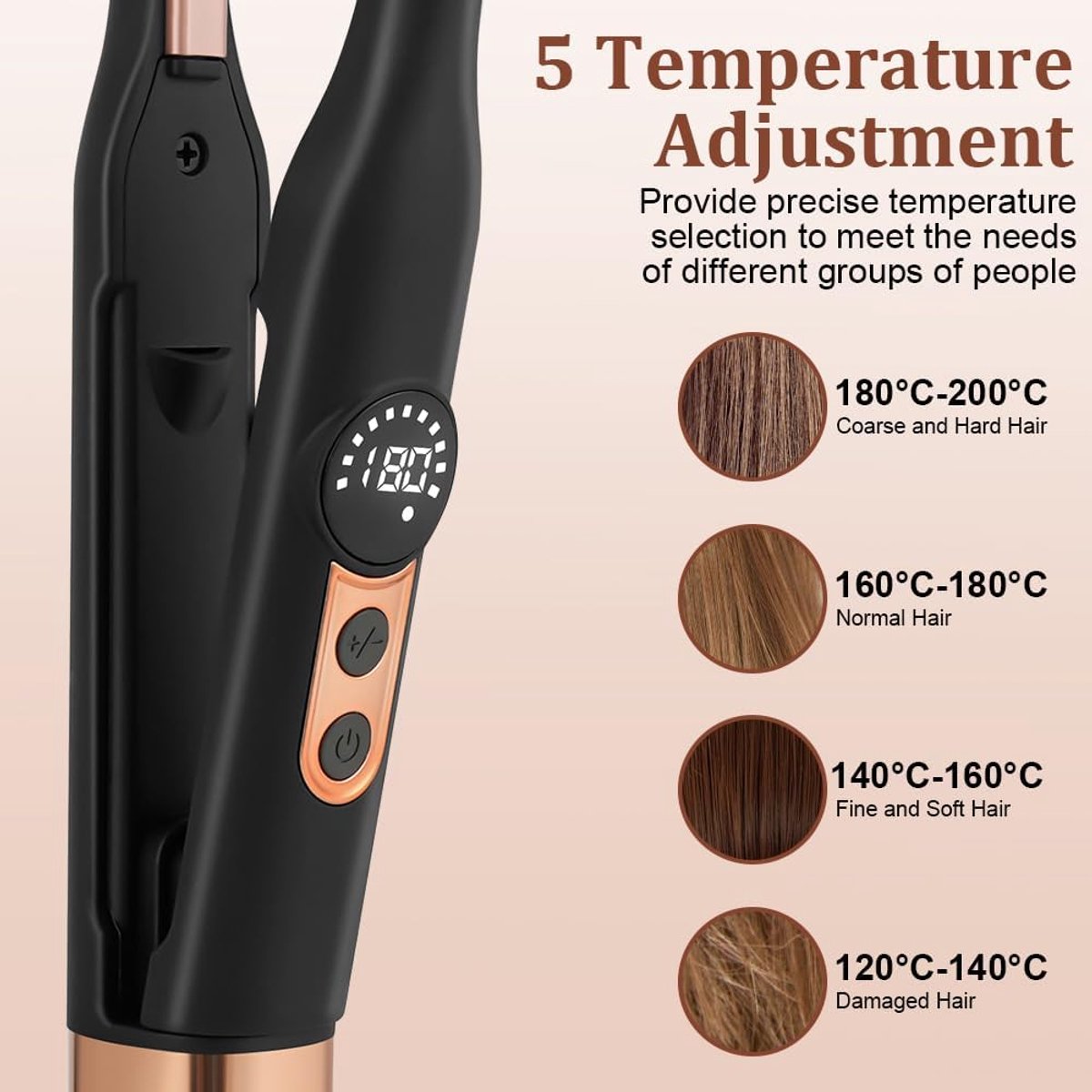 Mini-stijltang - 2-in-1 stijltang en krultang, voor krullen - afbeelding 2