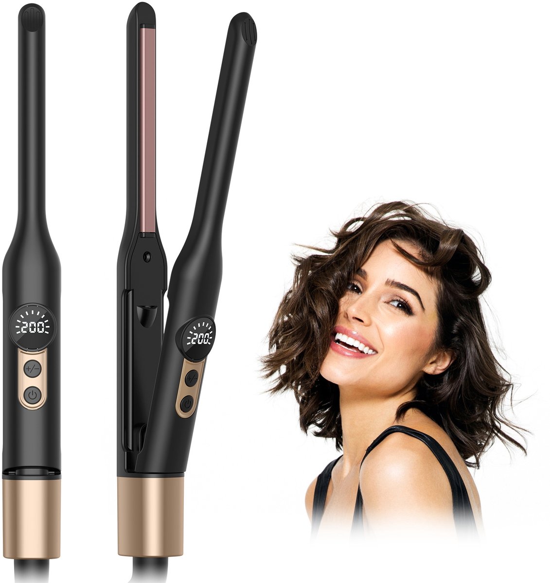 Mini-stijltang - 2-in-1 stijltang en krultang, voor krullen - Mini-stijltang - €24,00