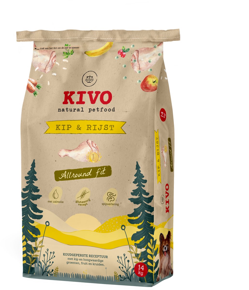 Kivo Kip en Rijst Glutenvrij - 2 x 14 kg