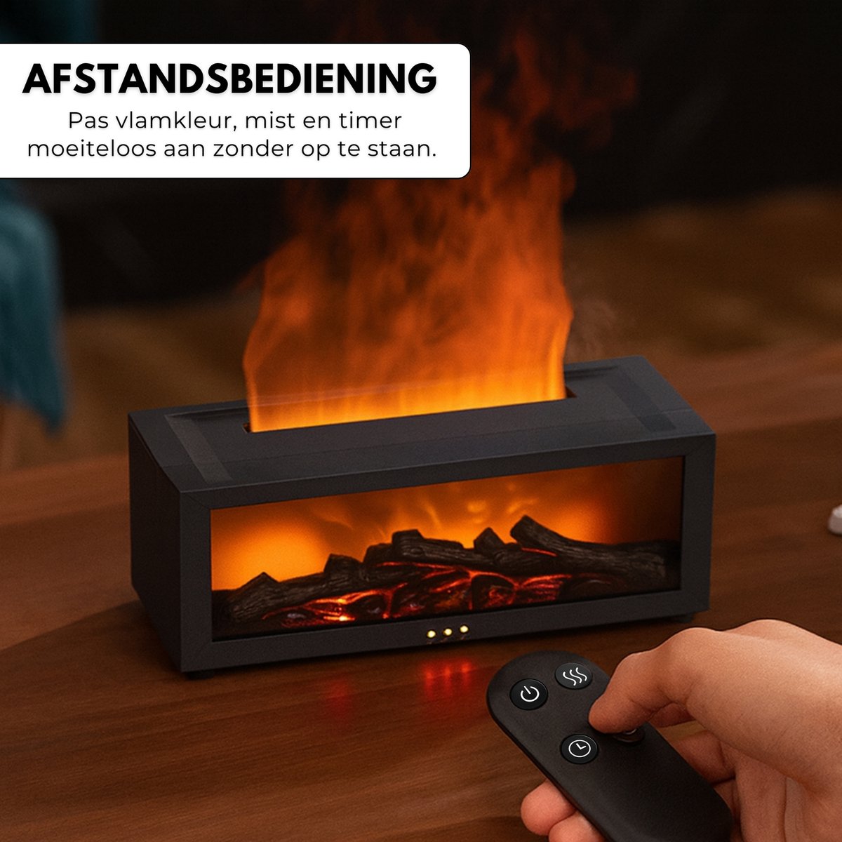 Boncy® Fireplace Aroma Diffuser – Luchtbevochtiger Aromadiffusers met 9 Licht-opties & Afstandsbediening – Geurverspreider Vernevelaar – Aromatherapie Aromadiffusers - Geschikt voor etherische olie - Verdamper Verstuiver — cadeau in Wonen & Interieur - foto 7