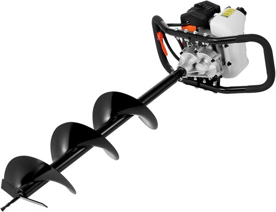 VEVOR 52CC 1450W 200x800mm Benzine Grondboor met 8-inch Kernboren en 1 Verlengstang, Paalhekgatengraver voor Landbouwgrond, Tuinplanten, Oranje-Zwart — afbeelding 2