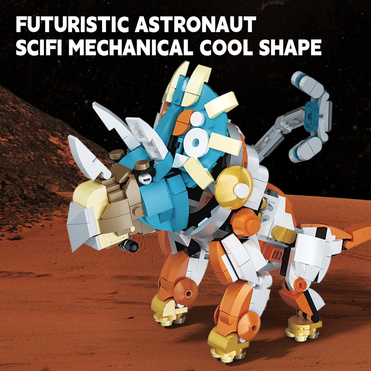 Drakenastronaut Bouwstenenset (462 stuks) van kunststof met fijne details, educatieve bouwset voor constructies en fantasierijk spel