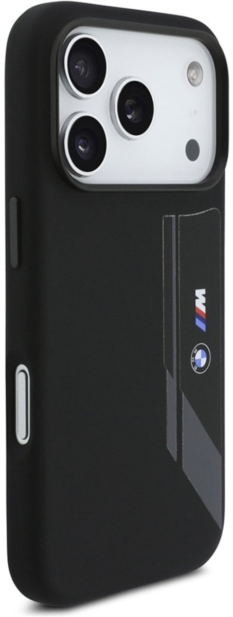 BMW Backcase hoesje geschikt voor iPhone 17 Pro - Effen Zwart - Leer