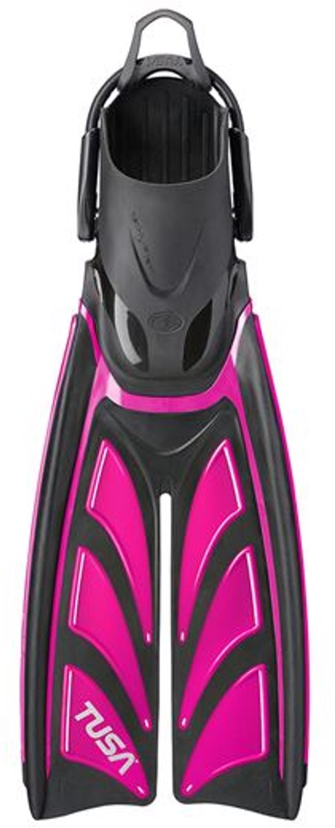 TUSA HyFlex Zoom – Flexibele duik- en snorkelvinnen met split-fin technologie voor efficiëntie en comfort – Zwart/Roze – SF0111 M RP – Maat M (40–44) – (26–28 cm)