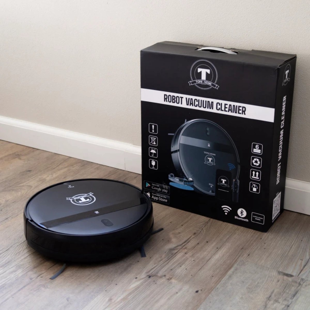 TONIHOMI® G20 - Robotstofzuiger met dweilfunctie - Automatisch opladen - Robotstofzuiger met app - Robotstofzuiger huisdieren - Dweilrobot - Zwart — afbeelding 7