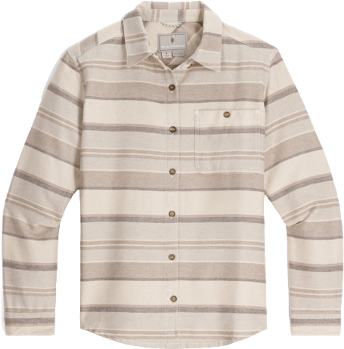 Royal Robbins Clouds Rest Blouse Damesblouse lange mouw Chalk Pacific Crest Str Wit