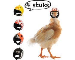 4-delige kippenhelm - Pet Supplies Beschermende kippenhelm - Kippenhoed/Moederkipmuts/Vogelhoed/Hoofdbedekking - Gemengde kleuren