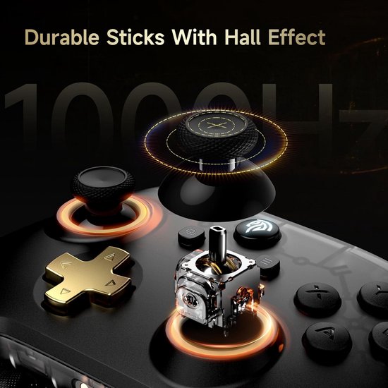 Draadloze Pro Gamecontroller met Oplaaddock voor PC, Switch, iOS en Android - Hall Effect Joysticks — afbeelding 5
