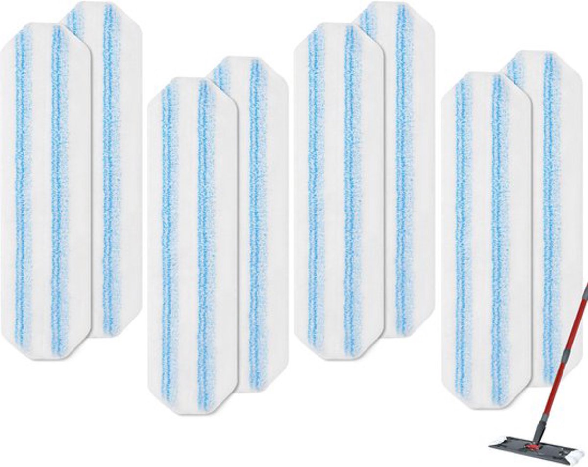 8-Pack - Microvezel dweilpadvervanging geschikt voor O Cedar H2pro mopsysteem - Dweilkopvervanging geschikt voor O-Cedar/Vileda H2pro - Machinewasbaar