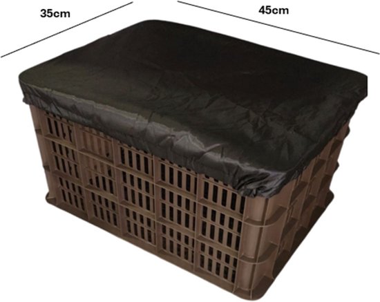 Rieba® Hoes Fietskrat - Crate Cover - Krathoes Fietsmand - Afdekhoes -Waterafstotend - Polyester - Elastisch - Eenvoudige Montage - 45cm x 35cm - Rood van Rieba — afbeelding 3