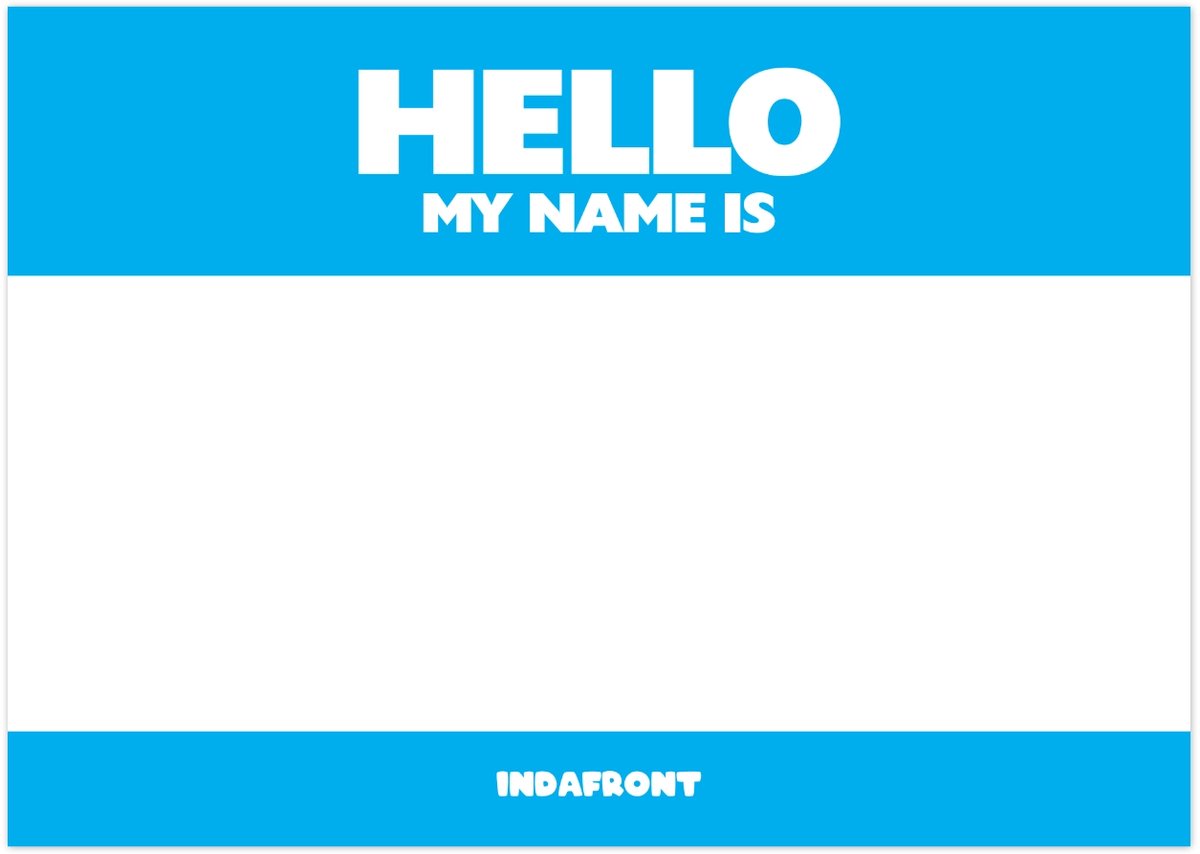 Hello My Name is Stickers - Lichtblauw - 50 stuks