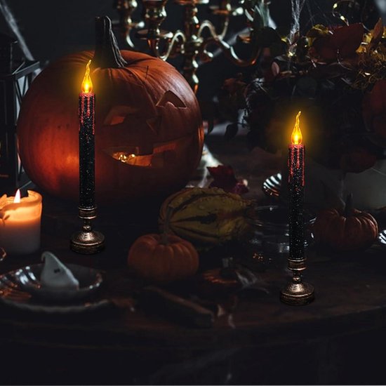 6 Pcs Halloween LED Candle Lights Flameless Flickering Pumpkin Fake