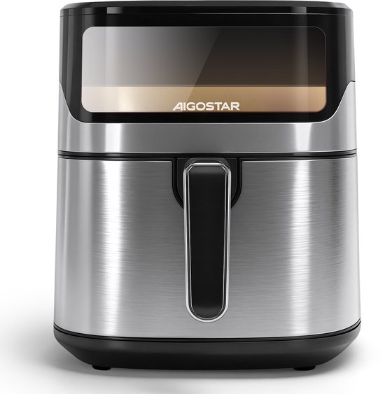 Aigostar 30AX1 Balloon - 6,5L Airfryer - Heteluchtfriteuse met kijkvenster - 1600W - 13 Programma's - Gezond Koken zonder Olie