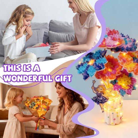 Bambebe Knutselset Voor Meisjes 4-12 Jaar – 800 Stoffen Vierkanten, Bloemen En Vlinders, Stoffen Bloemen Maken