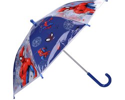 Spiderman Rainy Days Paraplu - Blauw / Transparant - 60 x 71 x 71 cm - Kinderparaplu