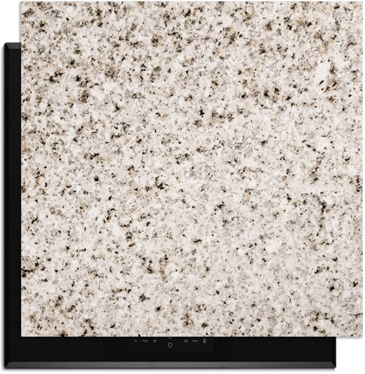 KitchenArt - Almond Granite - Inductie Beschermer - 59x52 cm - Kookplaat Beschermer - Luxe Afdekplaat Inductieplaat - Anti-slip & Oprolbaar - Beschermmat Inductiekookplaat