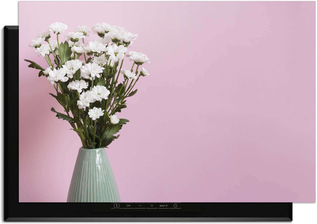 KitchenArt - Blush & Bloom - Inductie Beschermer - 91.6x52.7 cm - Kookplaat Beschermer - Luxe Afdekplaat Inductieplaat - Anti-slip & Oprolbaar - Beschermmat Inductiekookplaat